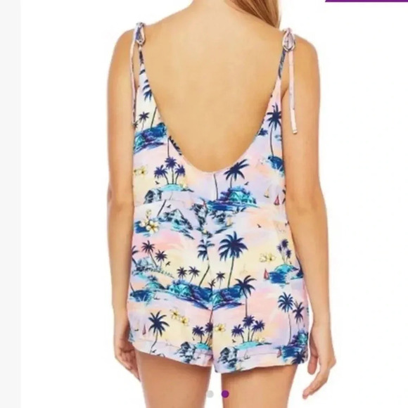 Hobie Pink & Blue Palm Tree Island Dream Romper - Picture 2 of 2